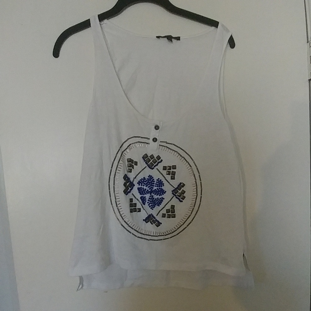 Beaded Geometric cropped tank top lucca culture UO